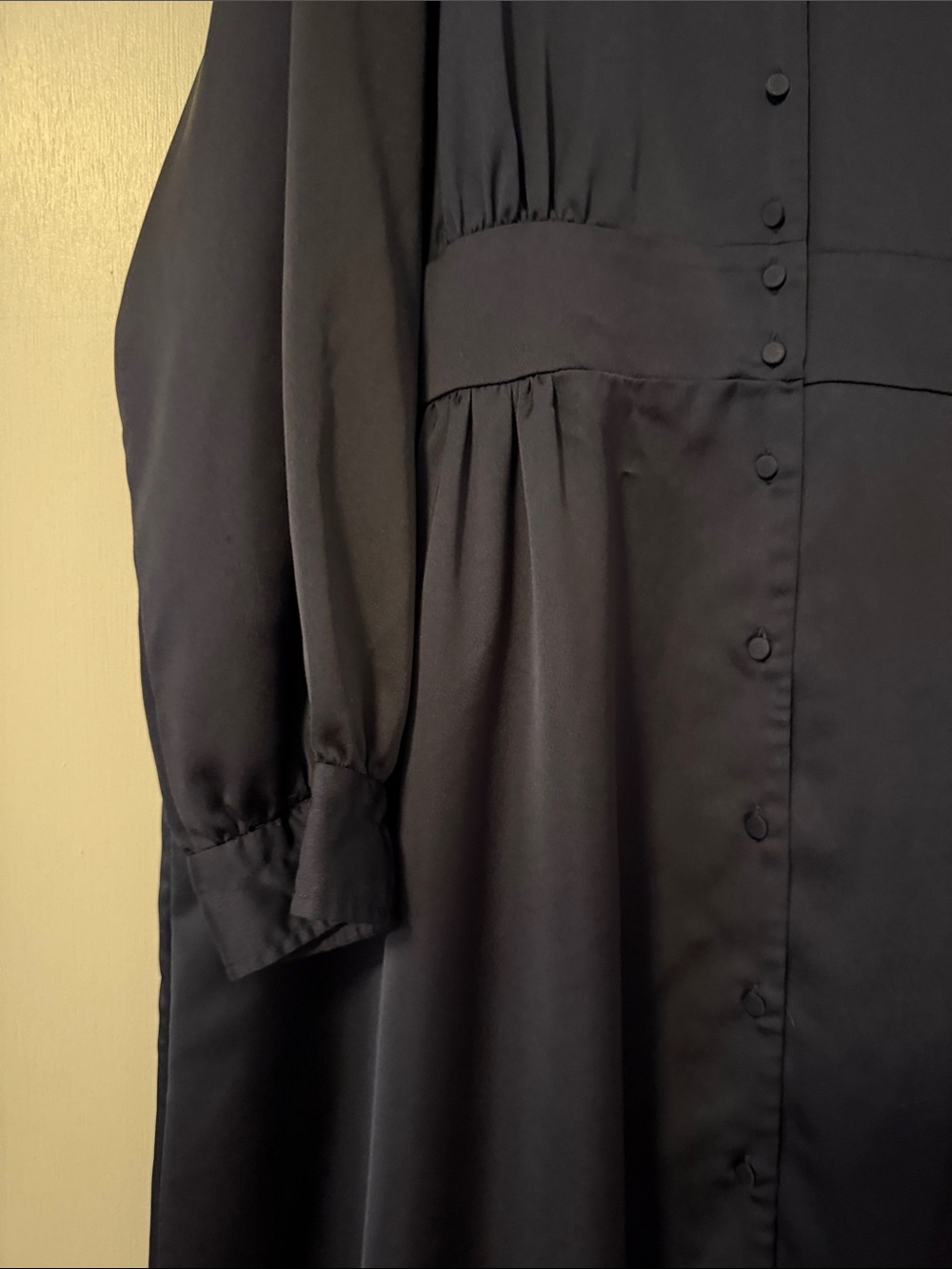 J. CREW 24 Navy Button-Front Long Sleeve Dress Plus Work Business Midi Preppy - Picture 6 of 15